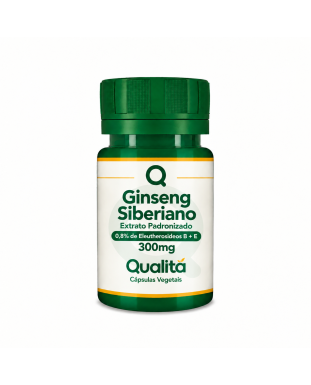 Ginseng Siberiano Extrato Padronizado 0,8% de Eleutherosideos B + E 300mg – Cápsulas Vegetais - Reduz a sensação de fadiga física no pós-treino 