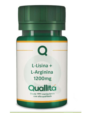 L-Lisina + L-Arginina - 1200mg - 30 doses (cápsulas) - Quallitá