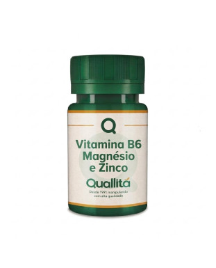 Vitamina B6 3,5mg + Magnésio 150mg + Zinco 10mg - Auxilia no ganho de massa muscular e na recuperação física 60 Doses