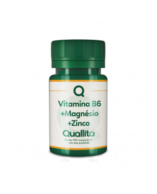 Vitamina B6 3,5mg + Magnésio 150mg + Zinco 10mg - Auxilia no ganho de massa muscular e na recuperação física 60 Doses